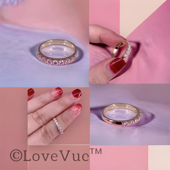 2.5mm Diamond Brilliant Cut Half Eternity Engagement Wedding Ring Band - Picture 6 of 16